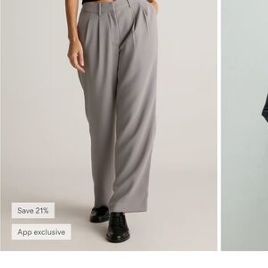 Wide-Leg Pleated Trousers KHACKI